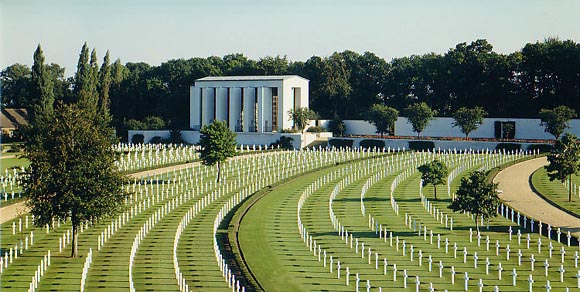 [Cambridge American Cemetery and Memorial site in England]